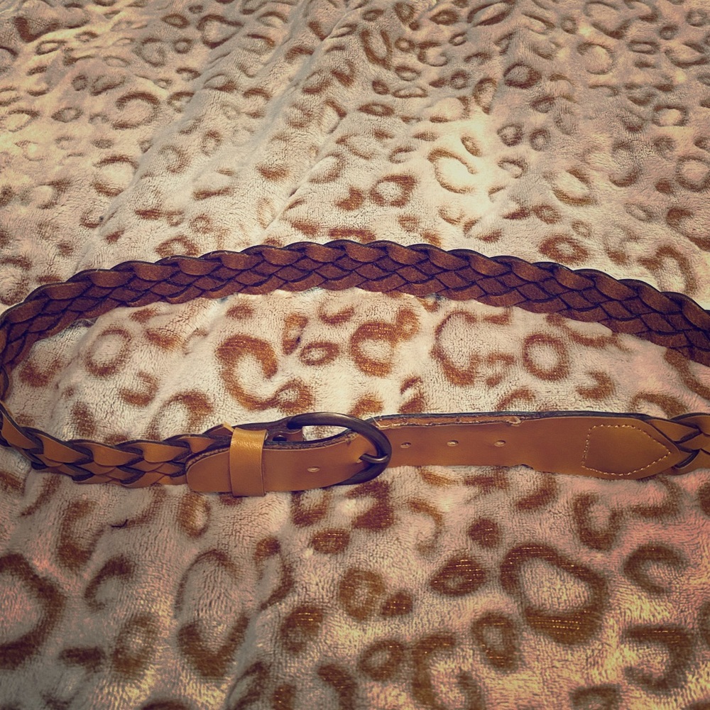 Vintage Leather Braided High Waist Belt